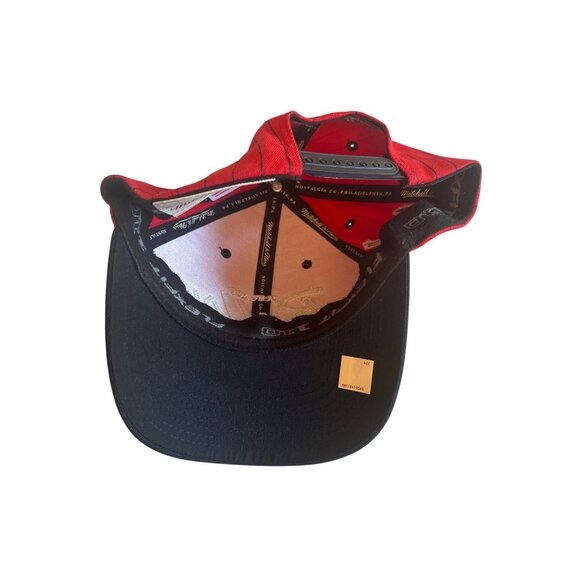 Chicago Bulls Adjustable Snapback Hat Red & Black Mitchell & Ness NBA - Picture 5 of 7